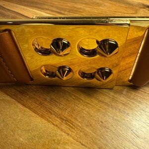 W. Kleinberg Gold and Brown Women's Belt